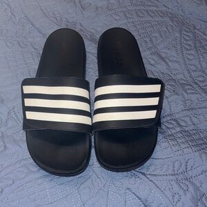 Adidas Black and White Slide Sandals